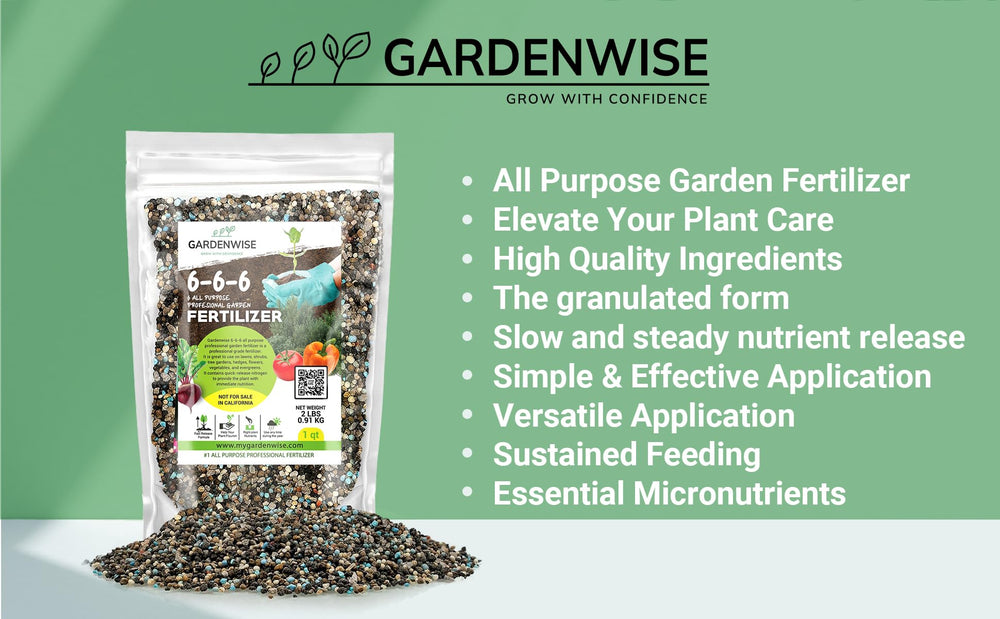 GARDENWISE 6-6-6 All-Purpose Fertilizer bag side view