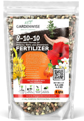 GARDENWISE 8-10-10 Fertilizer bag front view, 4 quarts