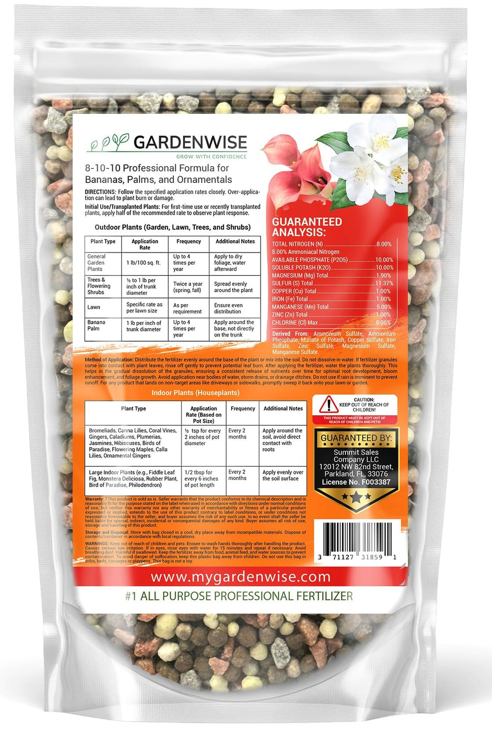 GARDENWISE 8-10-10 Fertilizer granules close-up