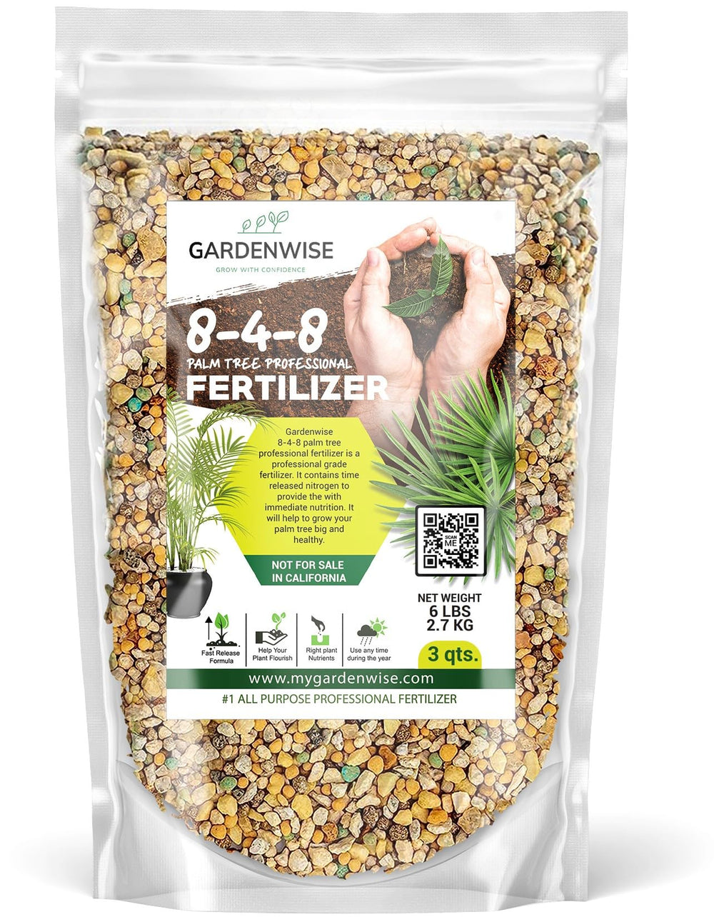 GARDENWISE 8-4-8 Palm Tree Fertilizer bag front view