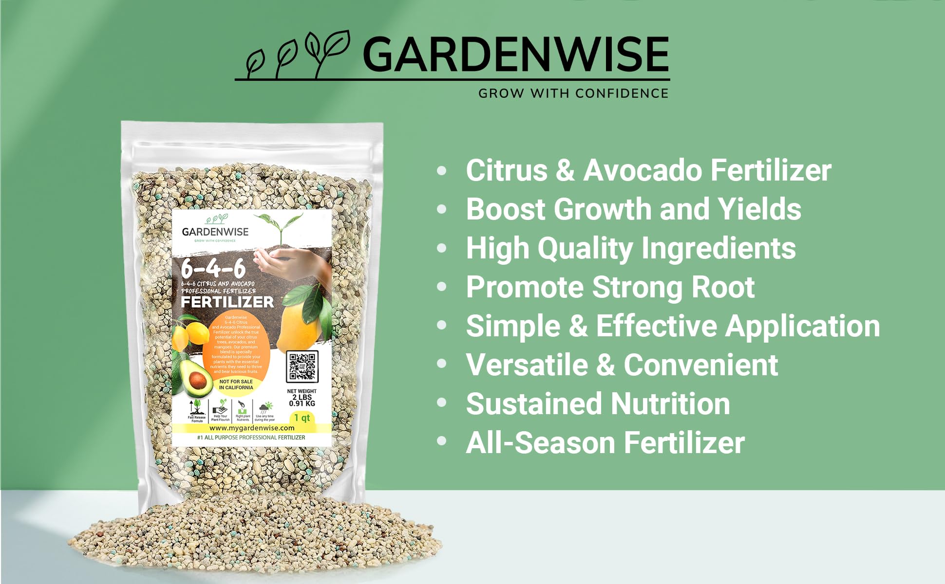 GARDENWISE Avocado & Citrus Tree Fertilizer application process