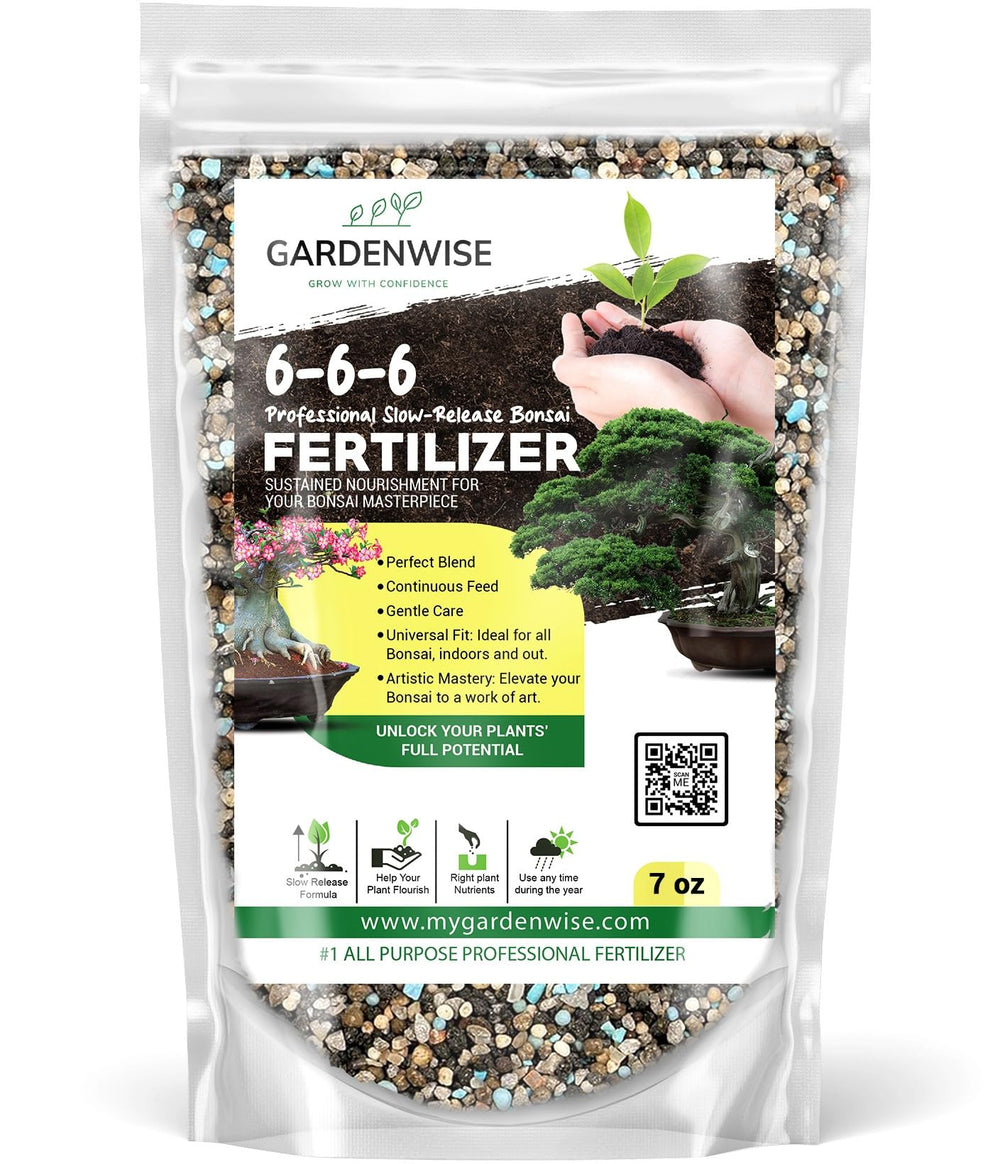 GARDENWISE Bonsai Fertilizer Pellets front view with packaging