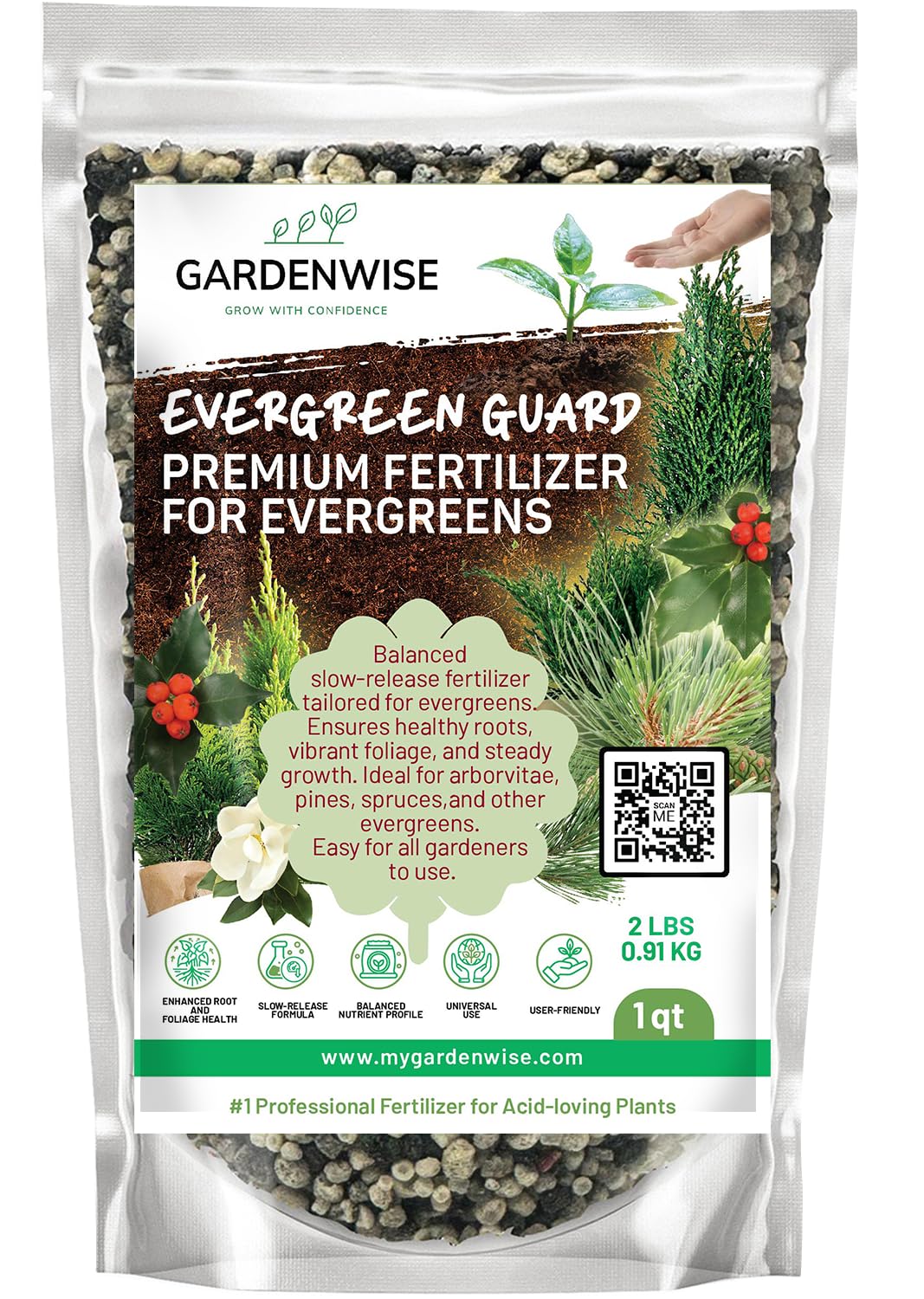 GARDENWISE Evergreen Fertilizer 12 oz bag front view