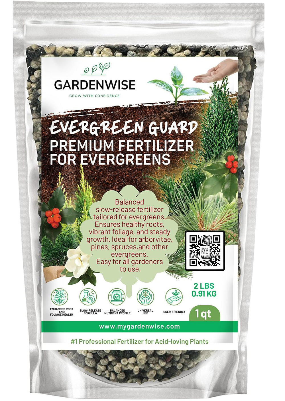 GARDENWISE Evergreen Fertilizer 12 oz bag front view