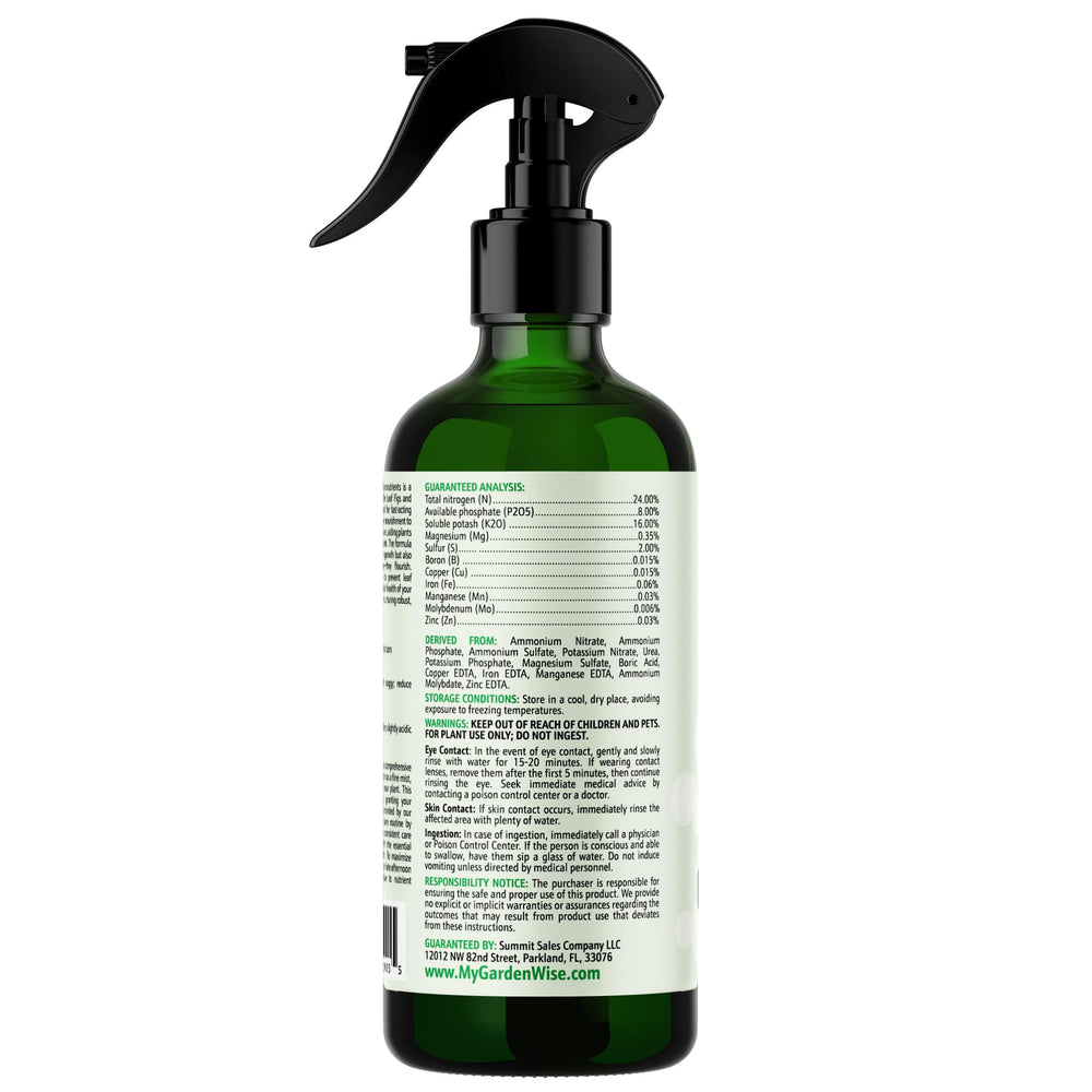 GARDENWISE Fiddle Leaf Fig Foliar Spray 8 OZ back view