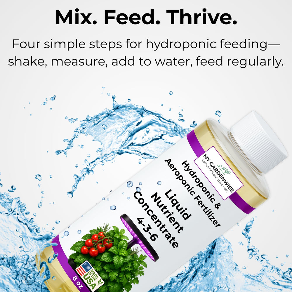 GARDENWISE Liquid Plant Food in a hydroponic setup
