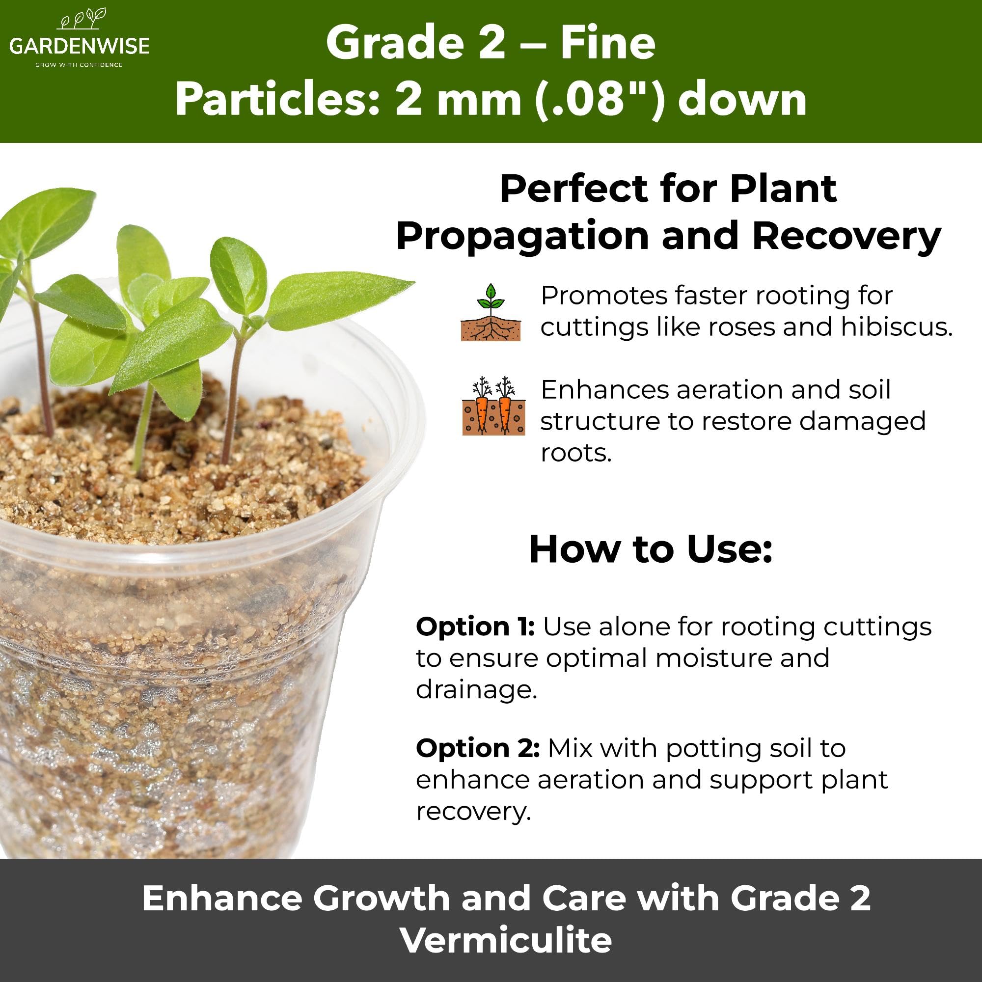 GARDENWISE Organic Fine Vermiculite in a container with plants
