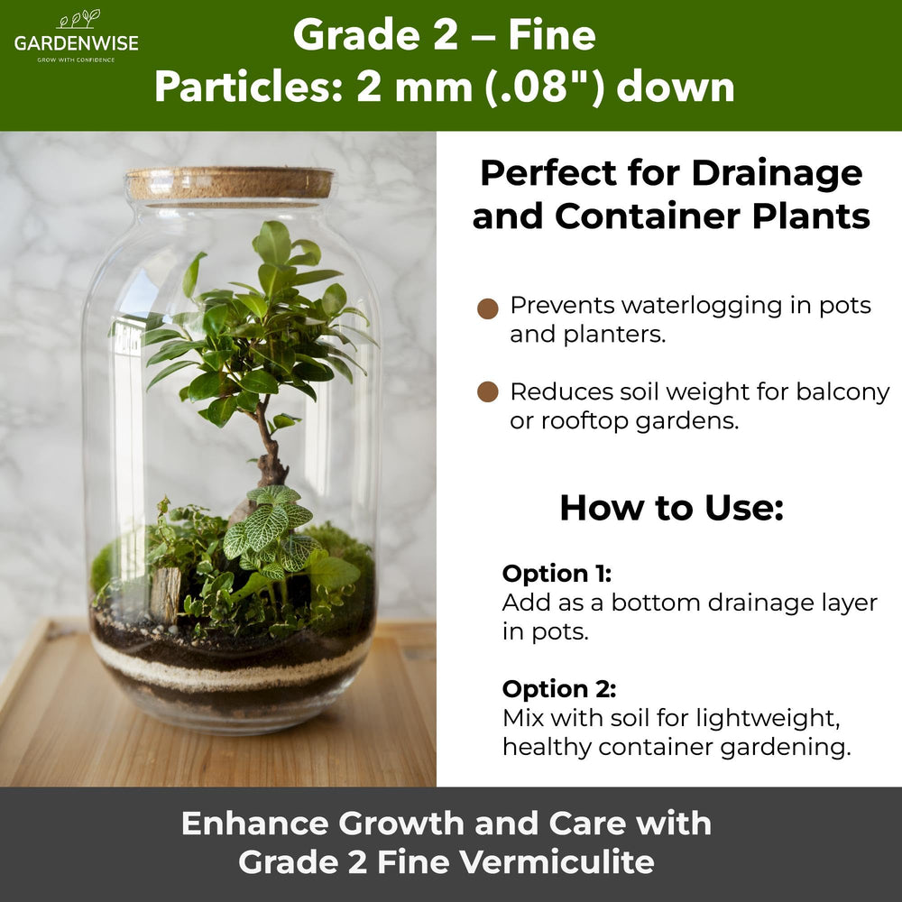 GARDENWISE Organic Fine Vermiculite storage instructions on the label
