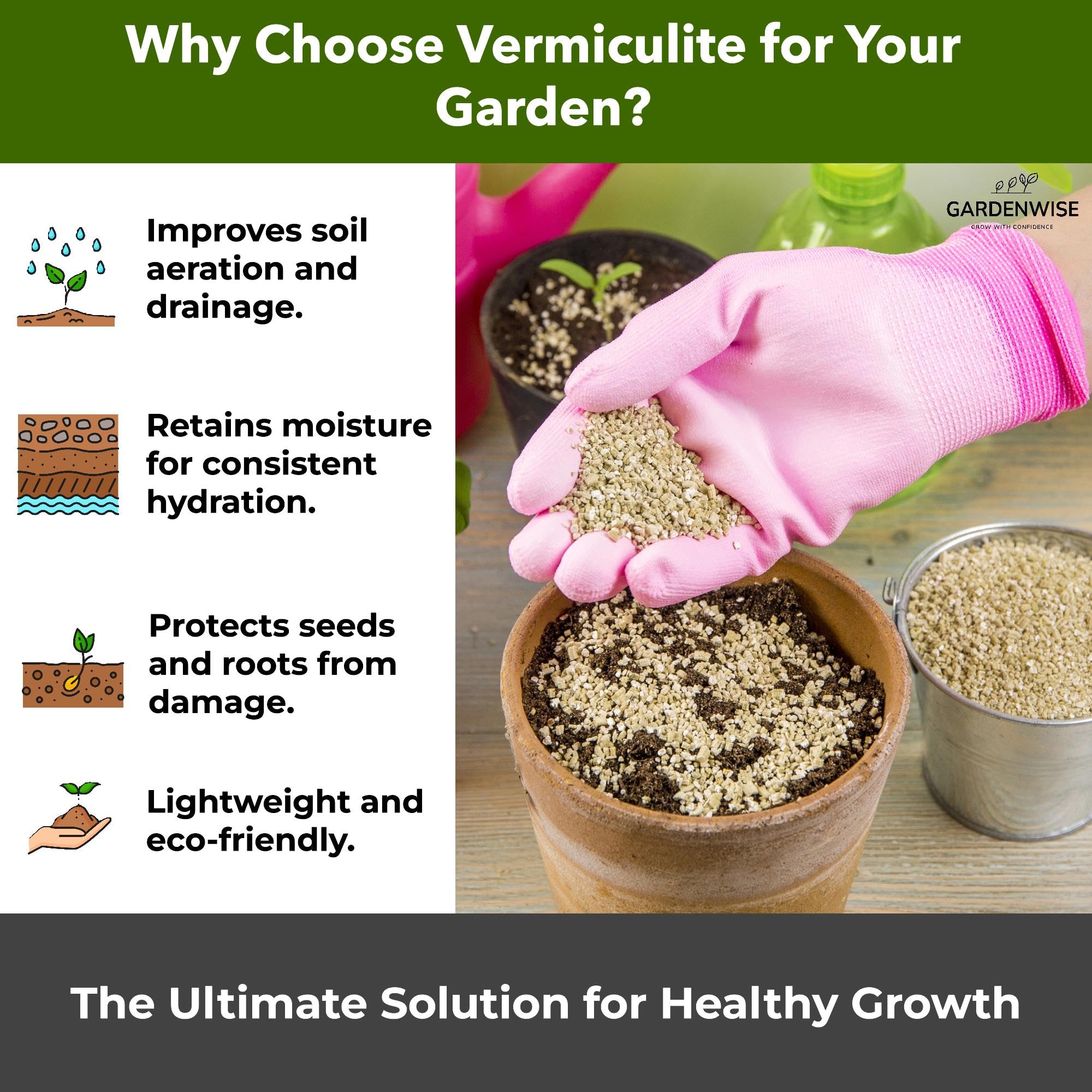 GARDENWISE Organic Fine Vermiculite used in indoor gardening setup