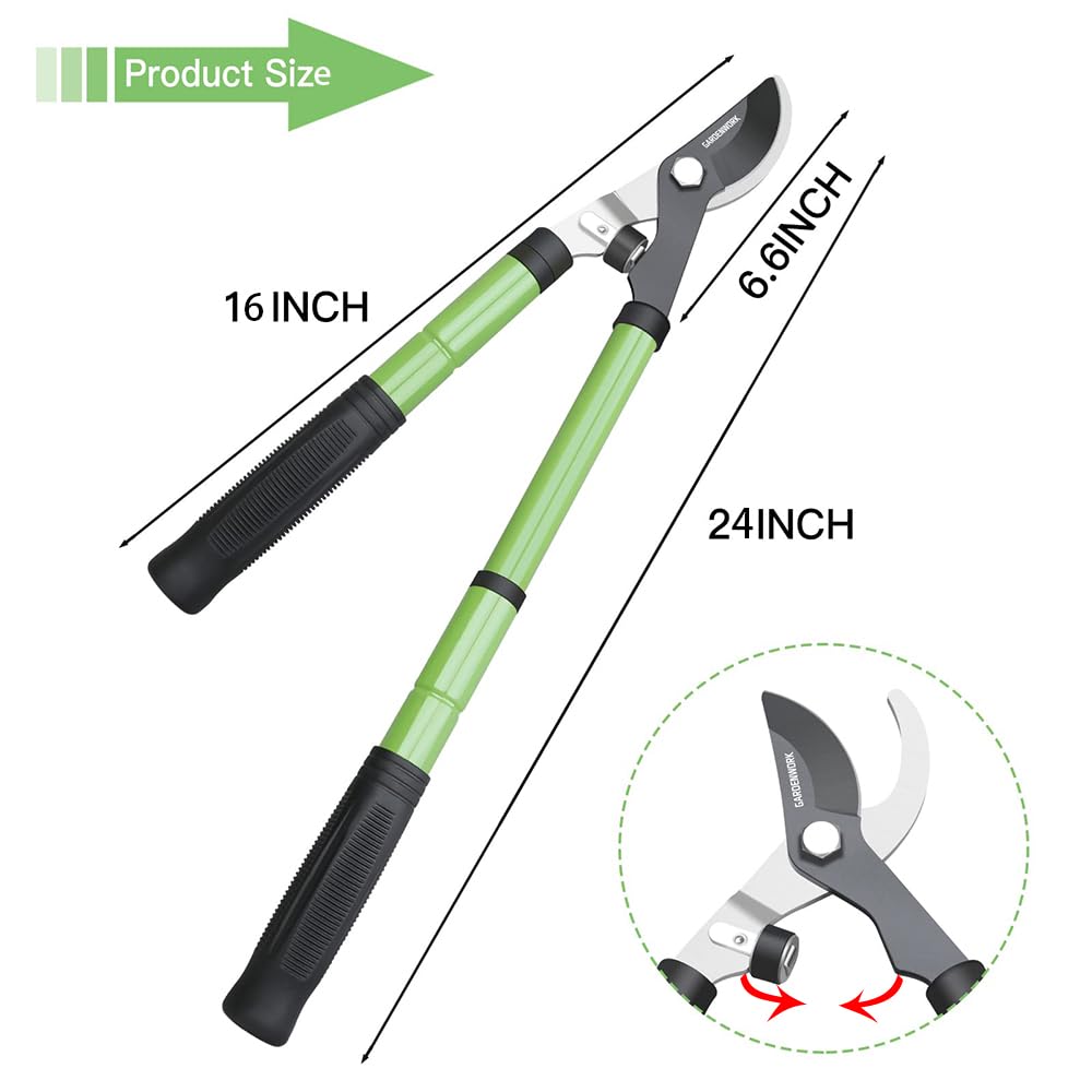 GARDENWORK Loppers showing SK5 carbon steel blades