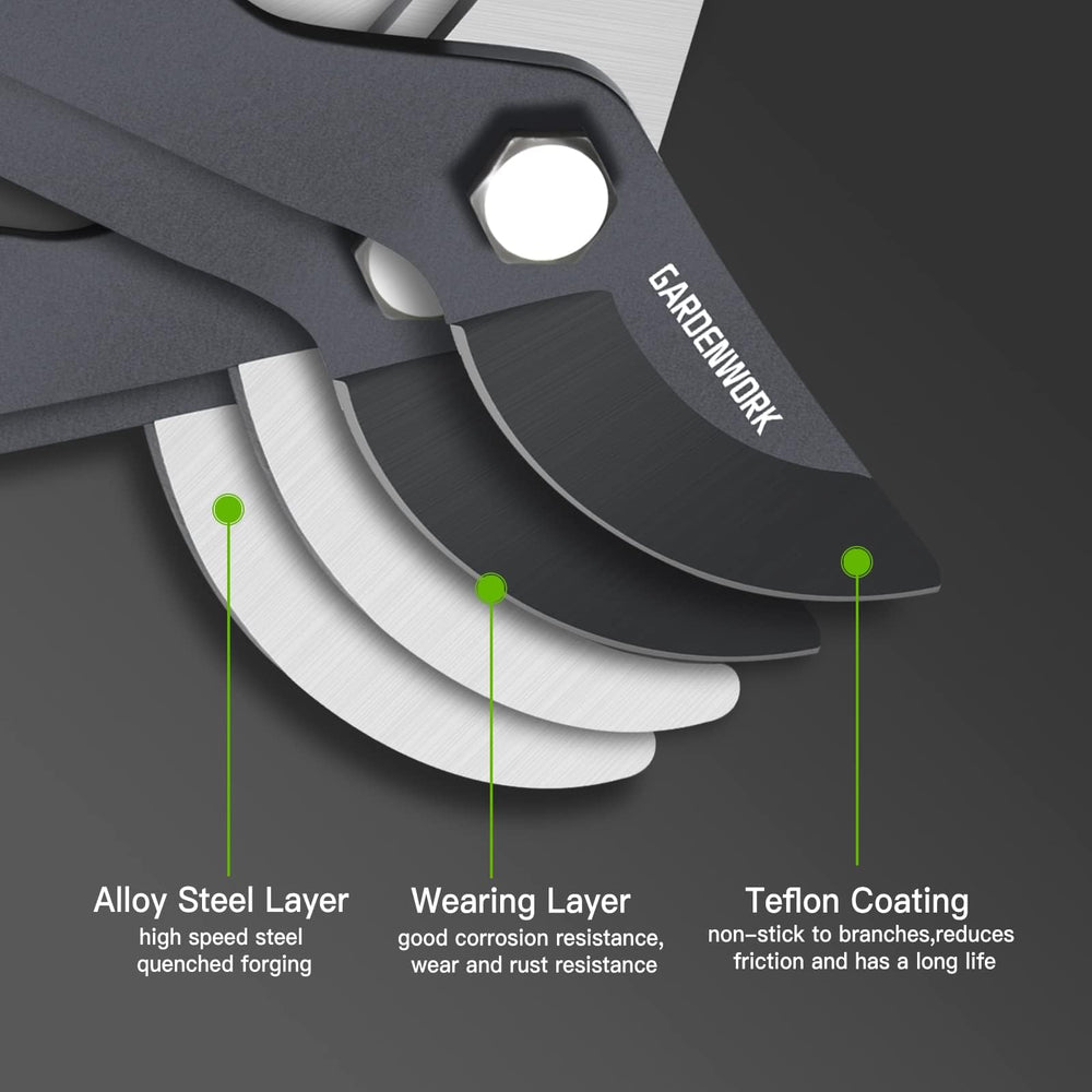 GARDENWORK Loppers side view with Teflon coated blades