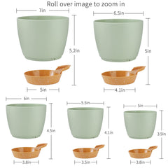 GARDIFE 6-inch self watering planter green with saucer