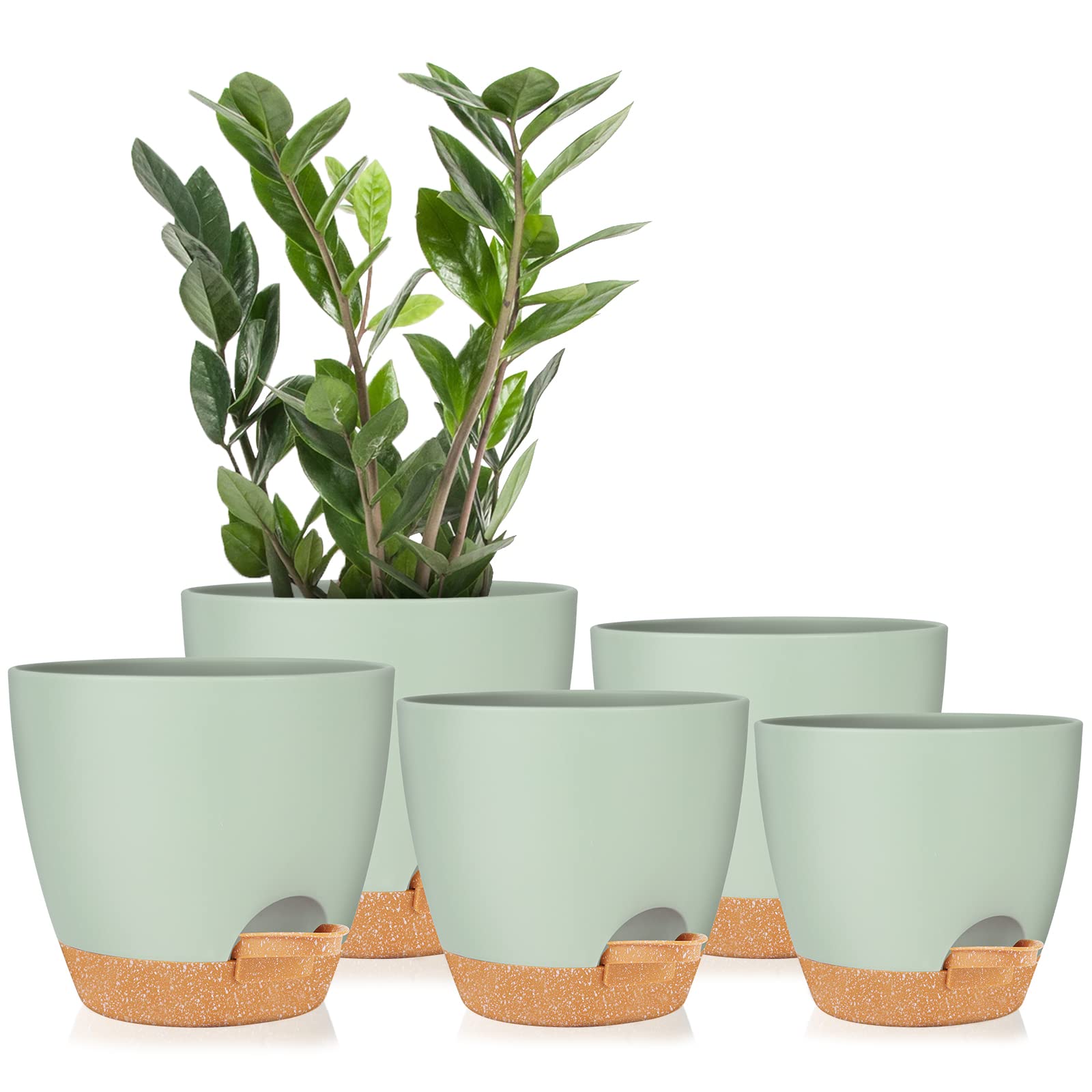 GARDIFE 7-inch self watering planter green front view