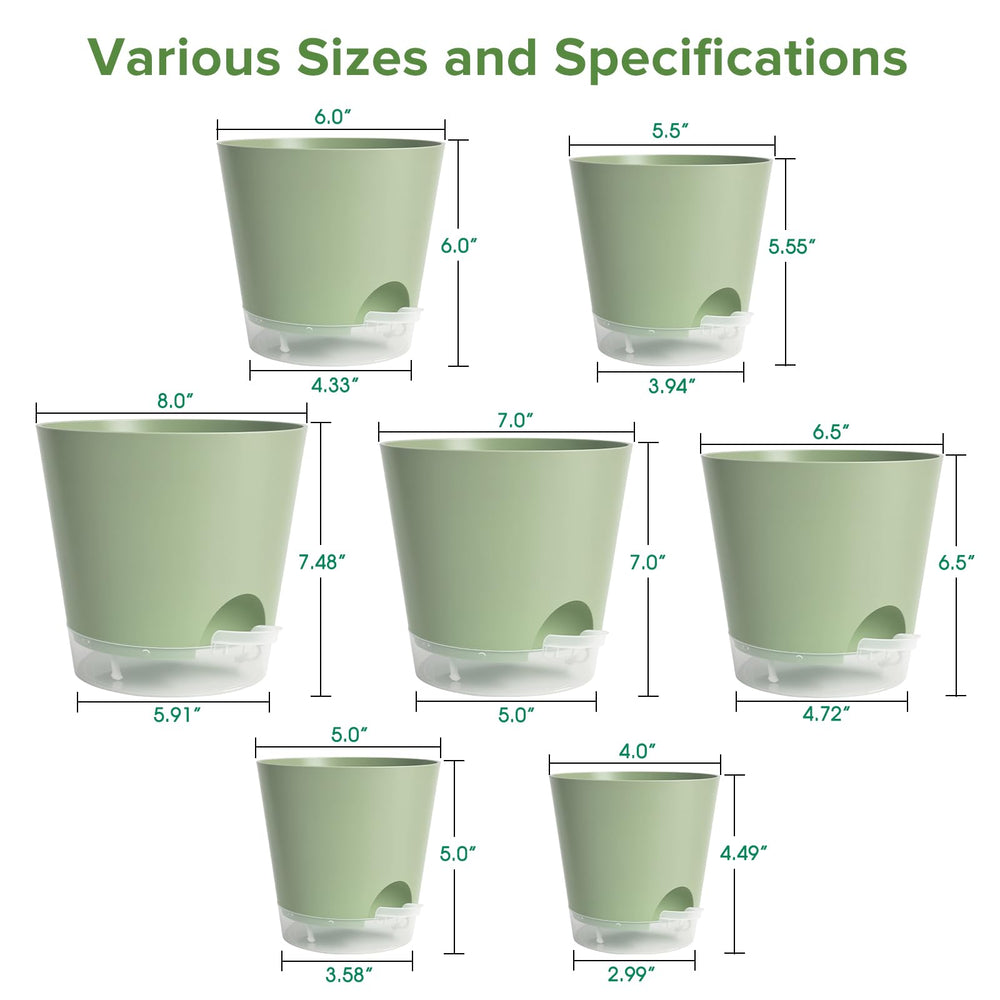 GARDIFE 8-inch self watering pot with drainage holes