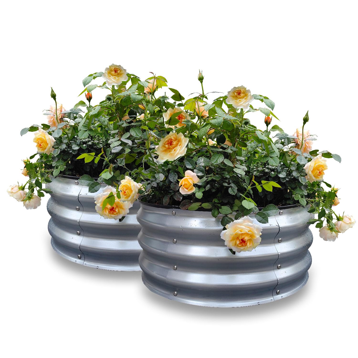 GARDMAX 2 Pack Raised Garden Bed Kit silver metal design