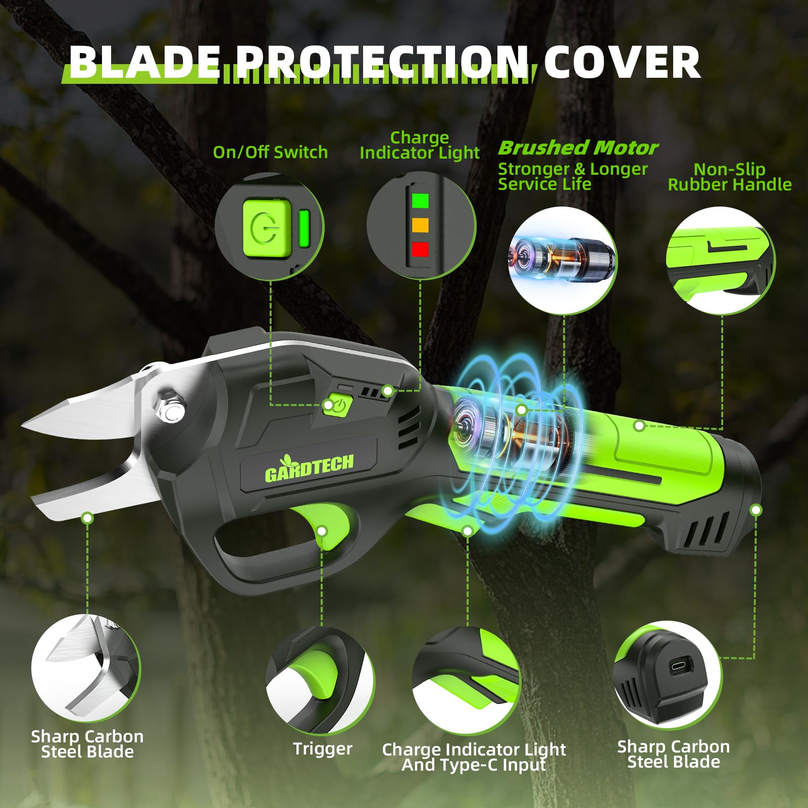 Gardtech Electric Pruning Shears after use on garden plants