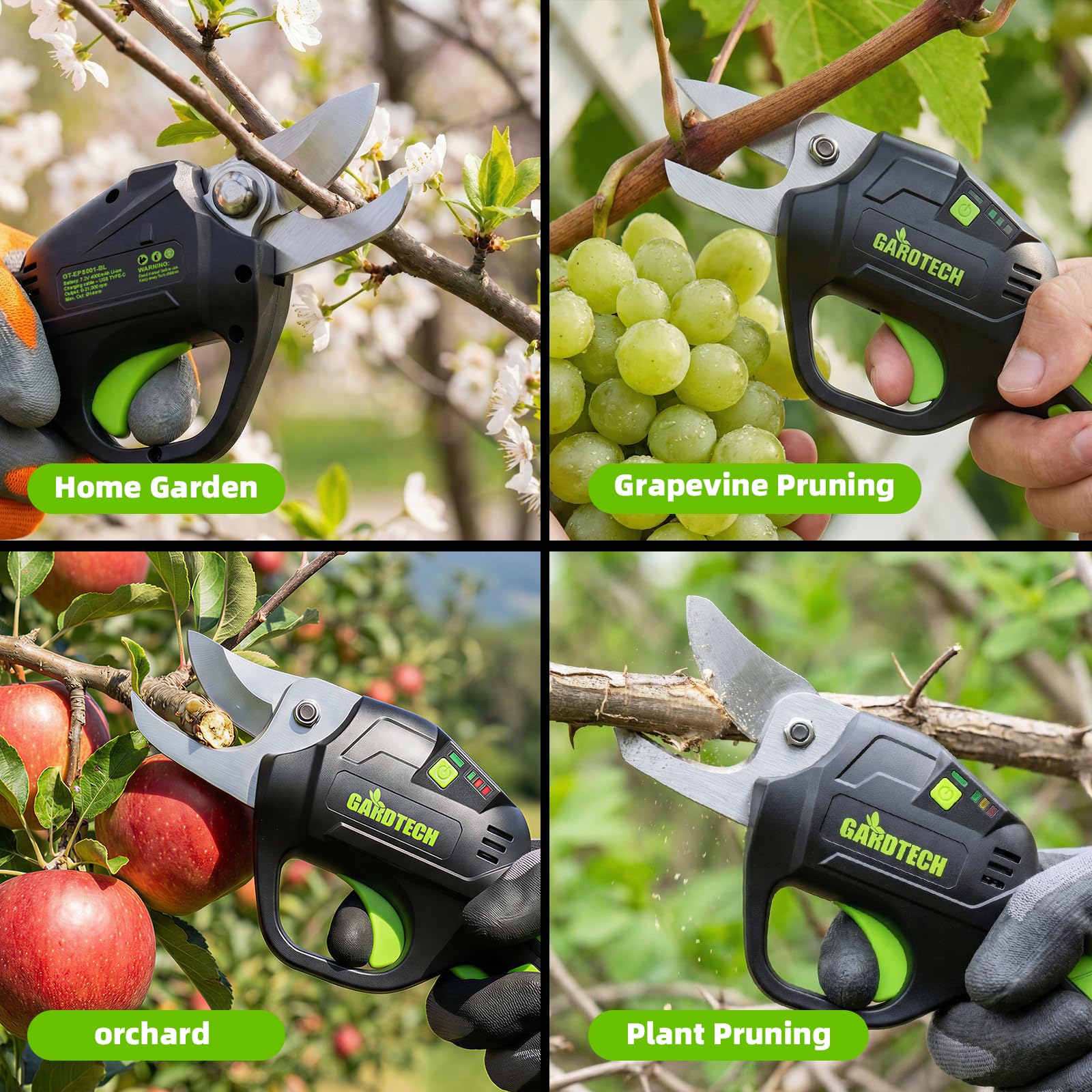 Gardtech Electric Pruning Shears close-up of TPE grip
