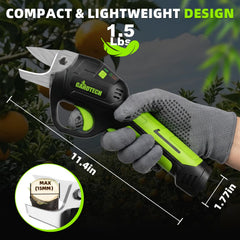 Gardtech Electric Pruning Shears showing the blade and charging port