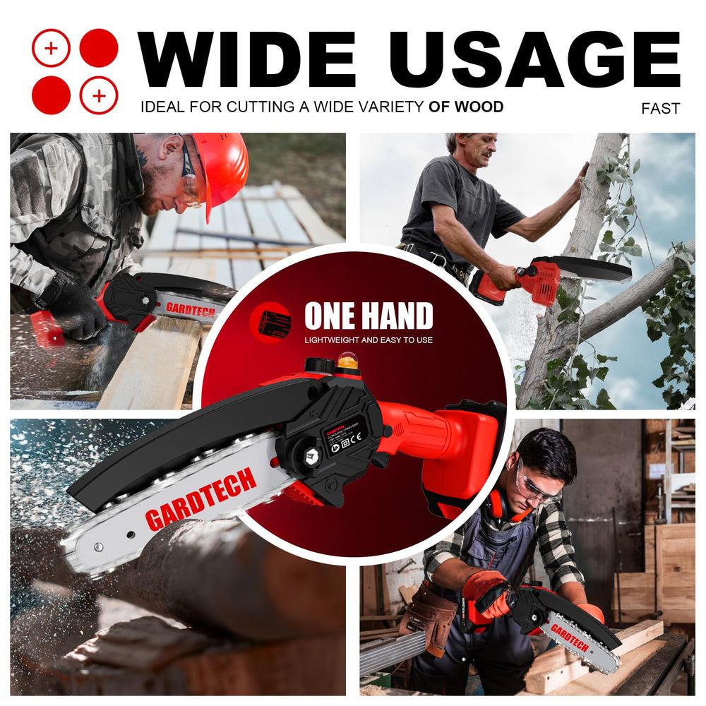 Gardtech Mini Chainsaw with charger and batteries