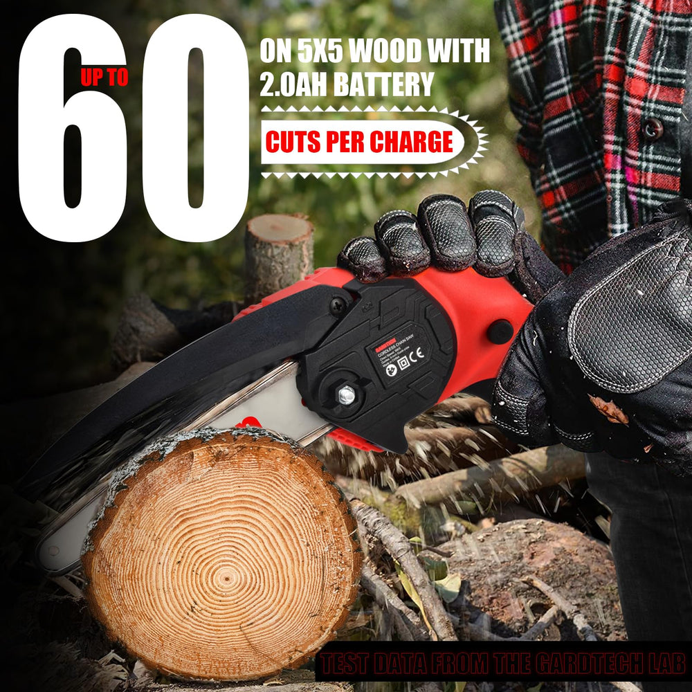 Gardtech Mini Chainsaw with safety gloves included