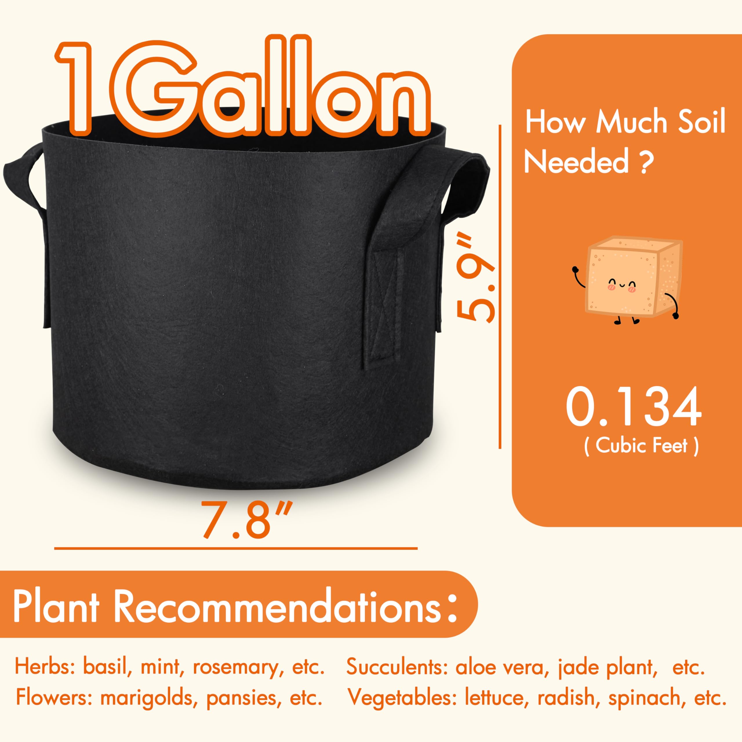Gardzen 1 Gallon Grow Bag in garden setting