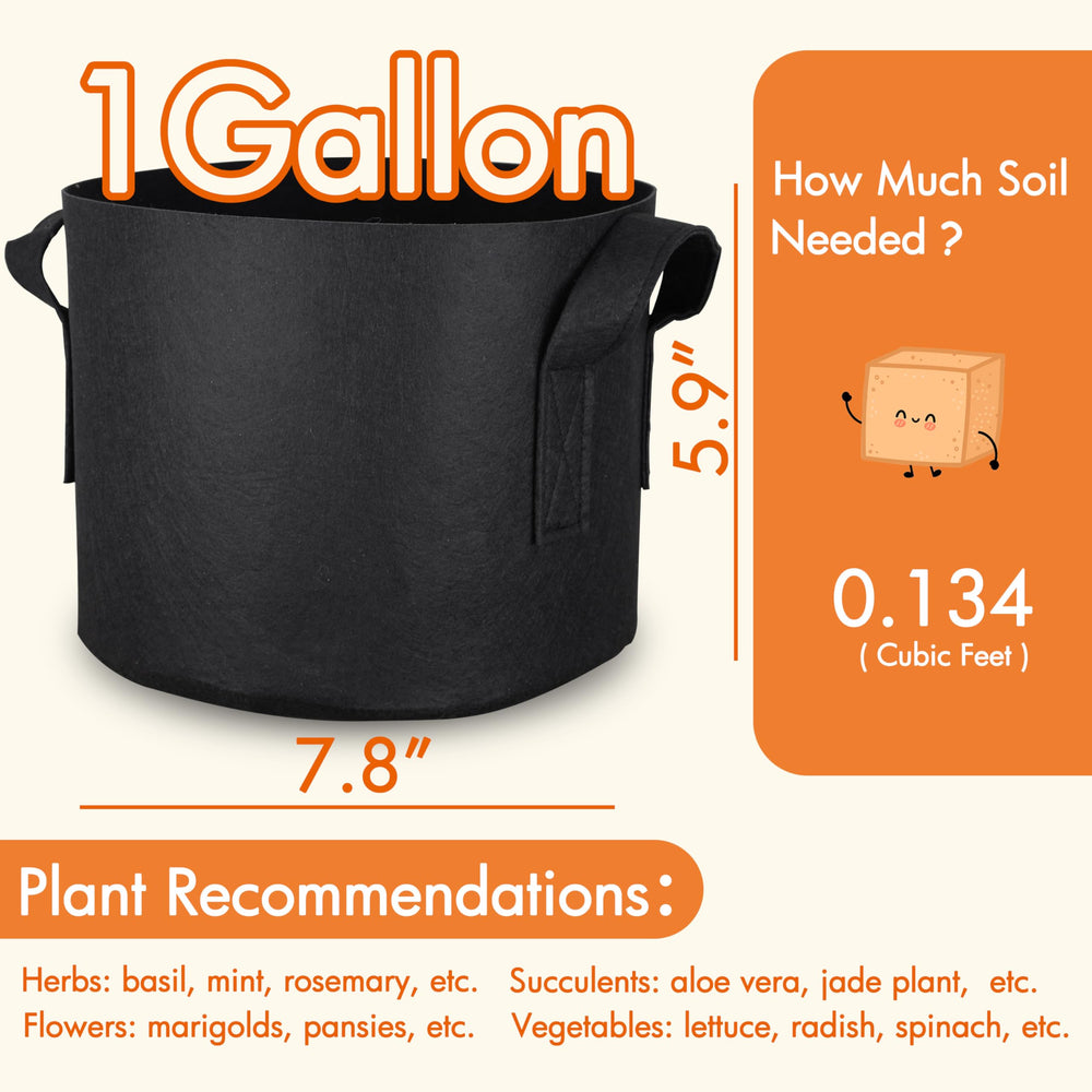 Gardzen 1 Gallon Grow Bag in garden setting