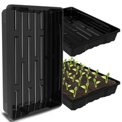 Gardzen 10 pack seed trays front view with dibber and widger