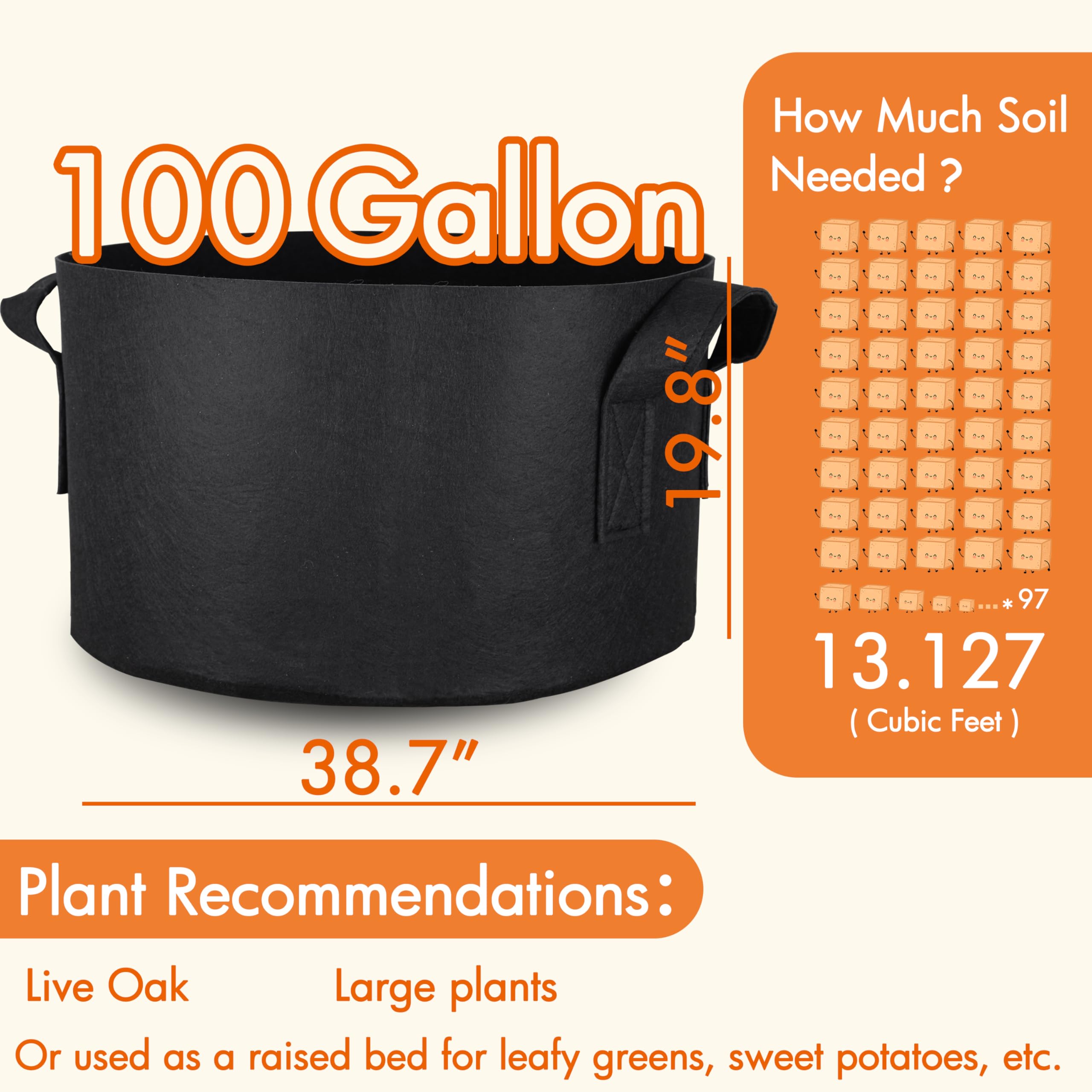 Gardzen 100 Gallon Grow Bag in a garden setting