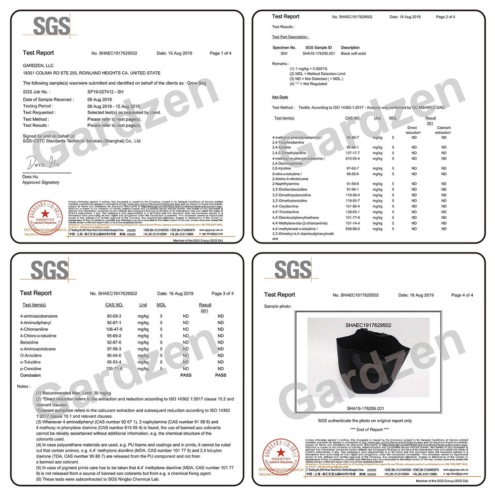 Gardzen 20 Gallon Grow Bag side view displaying fabric