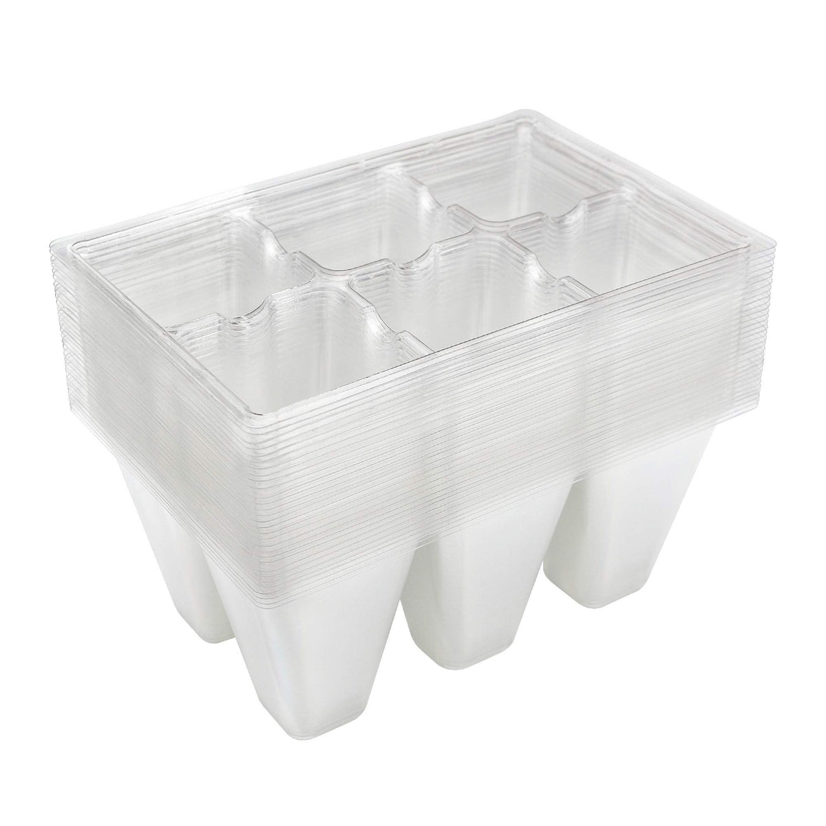 Gardzen 30 Pack 6-Cell Seed Starting Tray clear front view