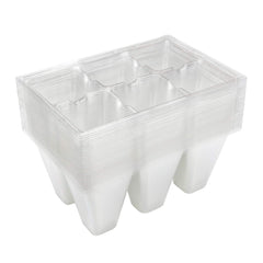 Gardzen 30 Pack 6-Cell Seed Starting Tray clear front view