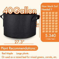 Gardzen 40 Gallon Grow Bags stacked for storage