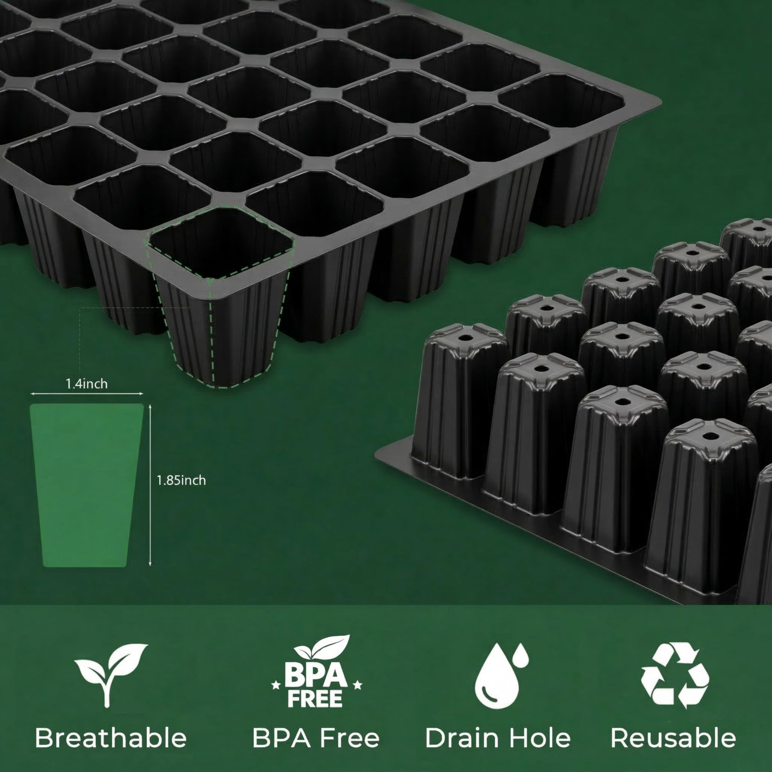 Gardzen 5-Pack seed starter trays stacked for storage