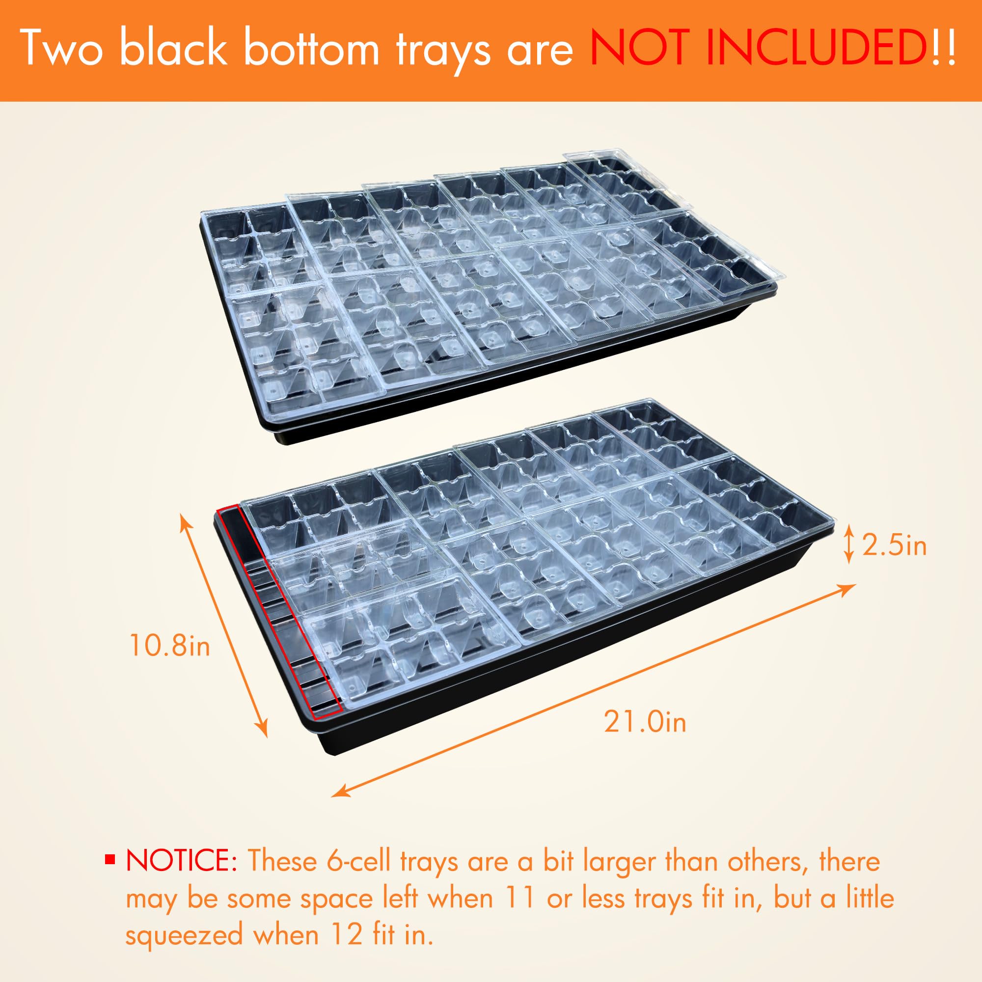 Gardzen 6-cell tray filled with soil for planting