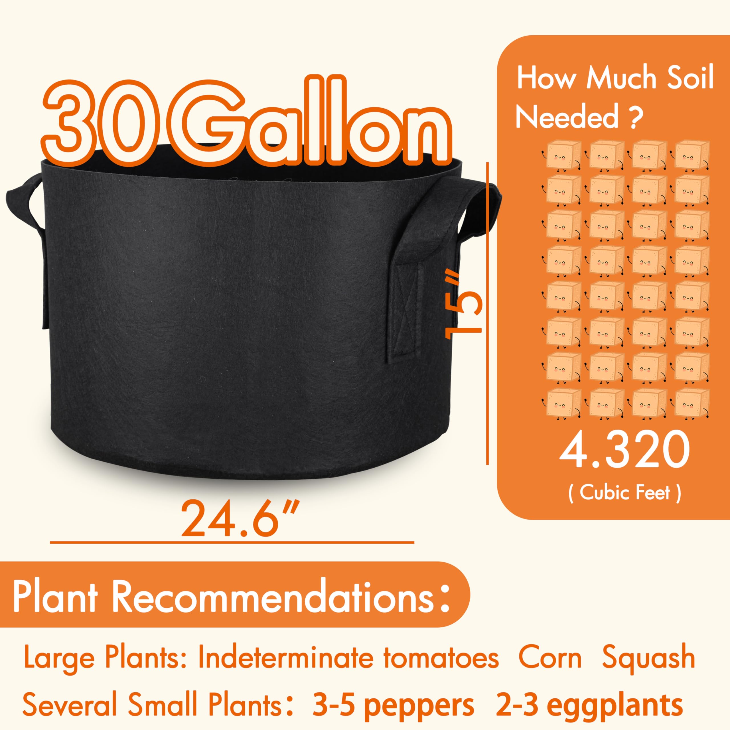 Gardzen Grow Bag dimensions on a measuring tape