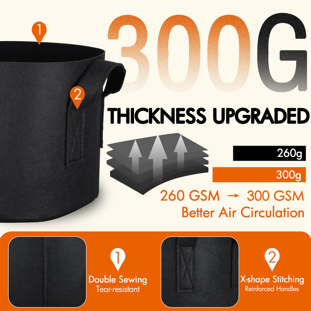 Gardzen Grow Bags stacked for easy storage