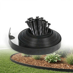Gardzen Landscape Edging Kit 1.5 inch x 20 feet black front view
