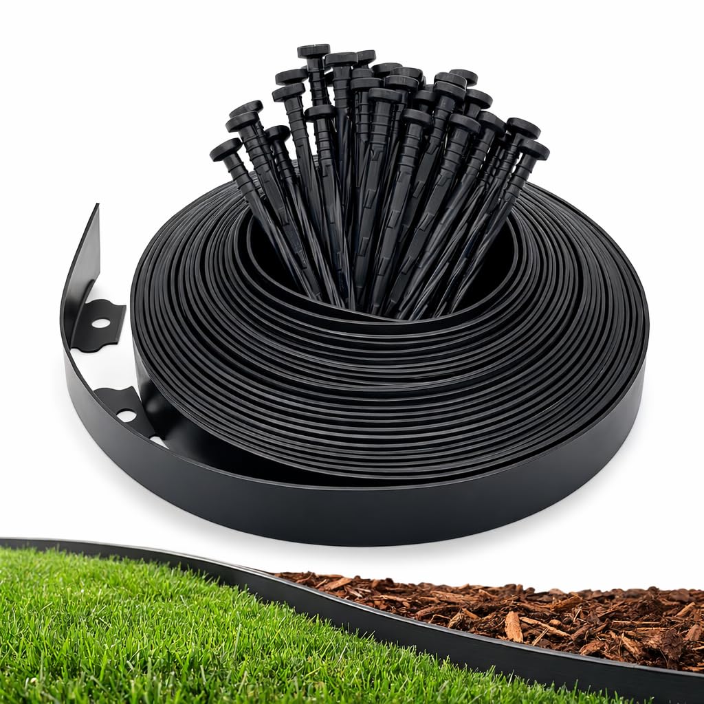 Gardzen Landscape Edging Kit 1.5 inches x 40 feet black border