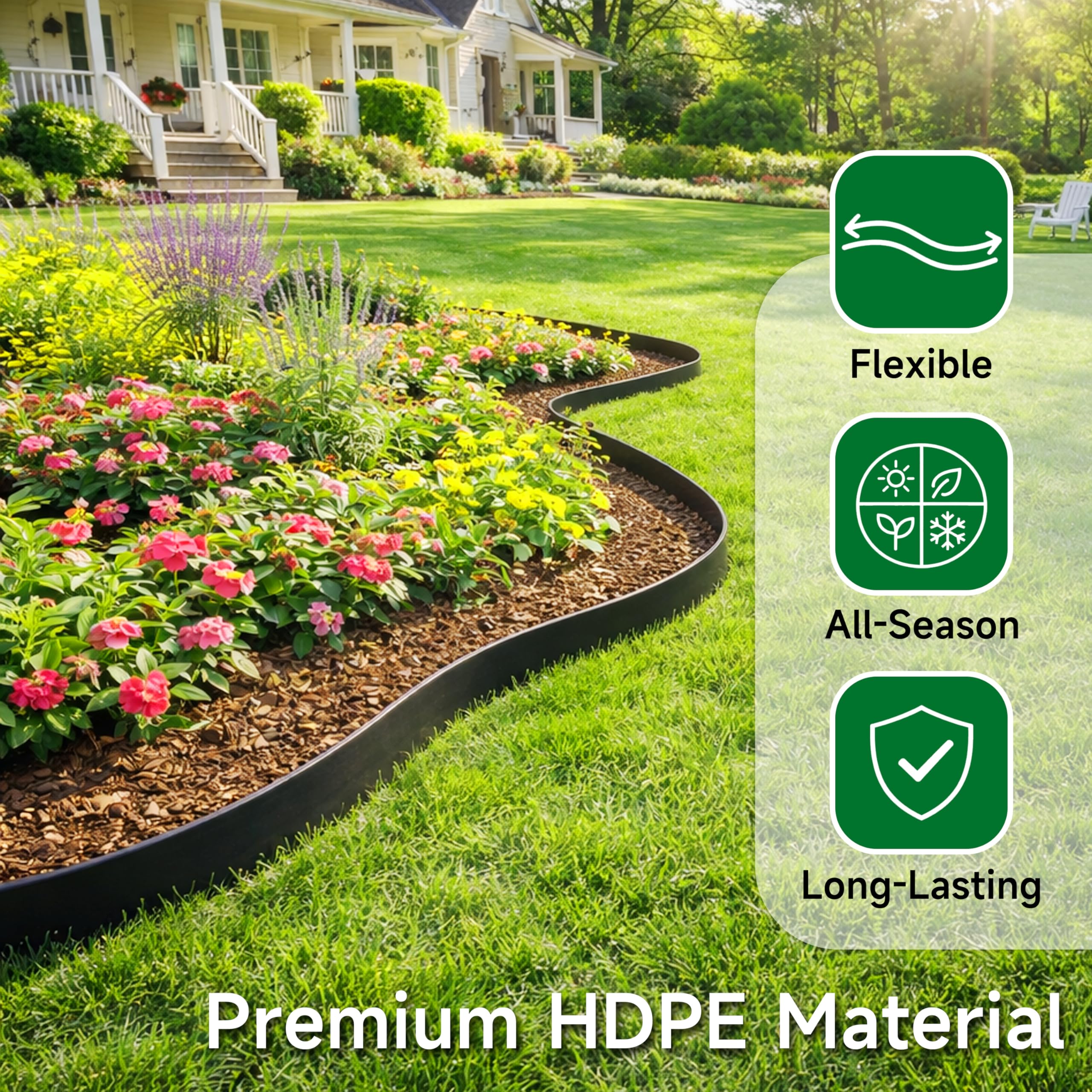 Gardzen Landscape Edging Kit packaged with 24 spikes included