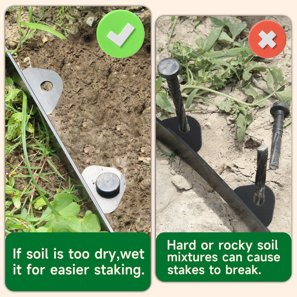 Gardzen Landscape Edging Kit with mulch and pebbles