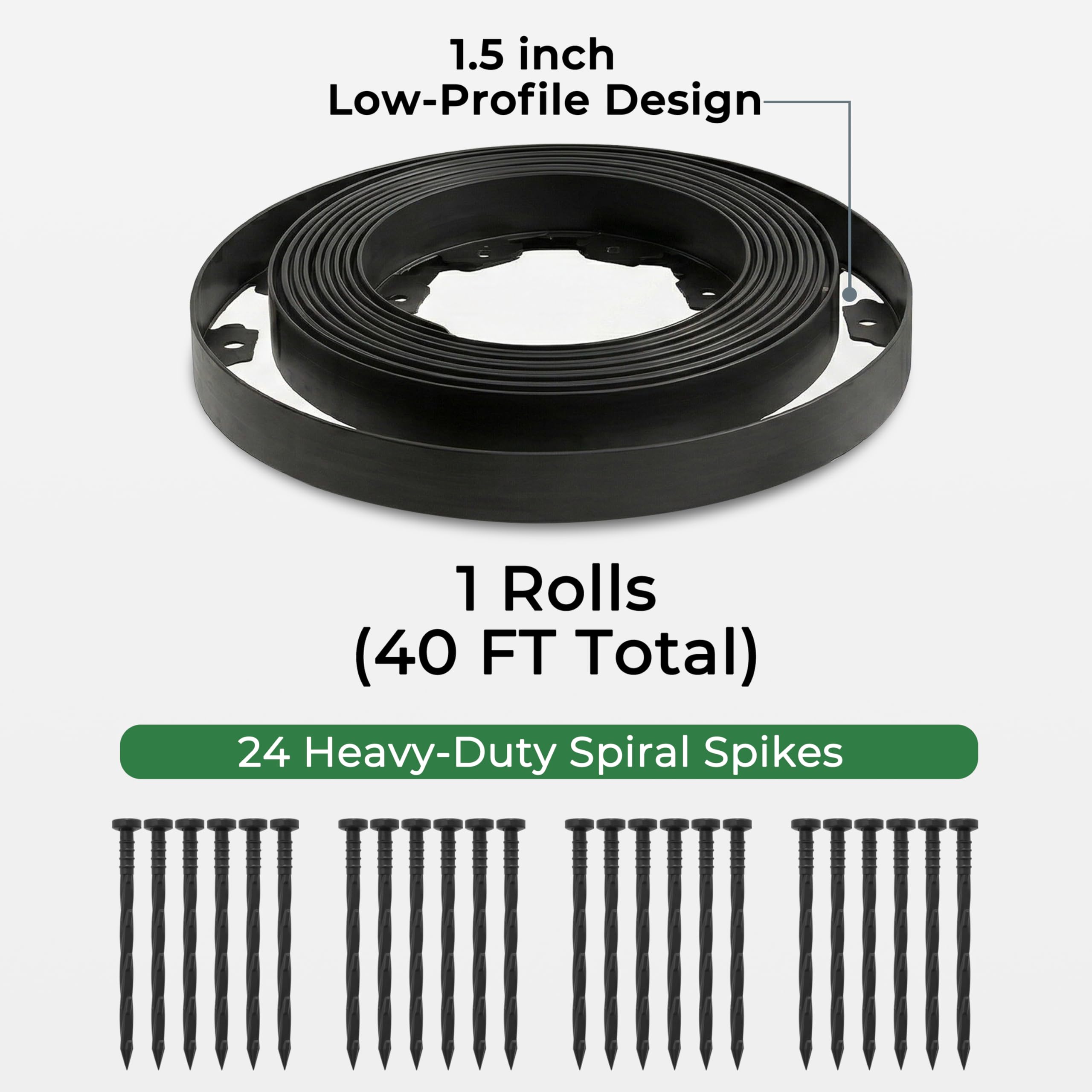 Gardzen Landscape Edging Kit with spikes in position