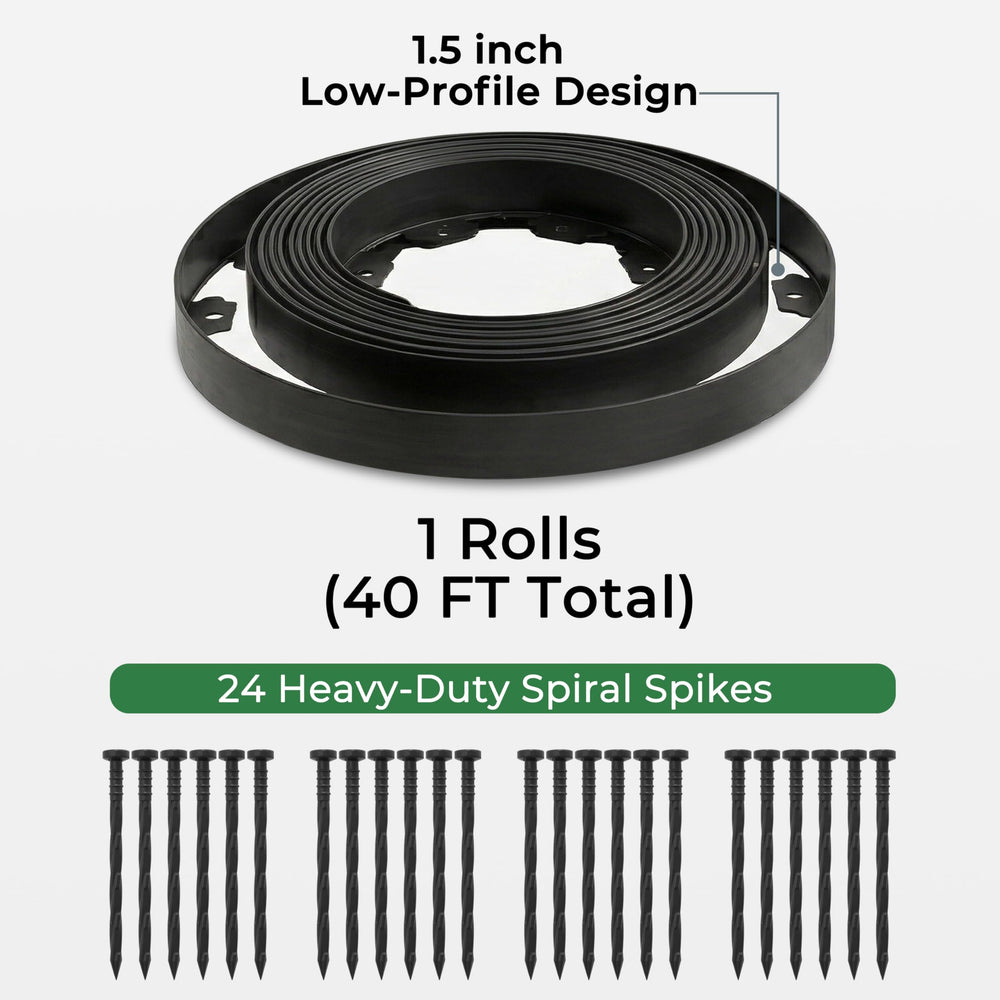 Gardzen Landscape Edging Kit with spikes in position