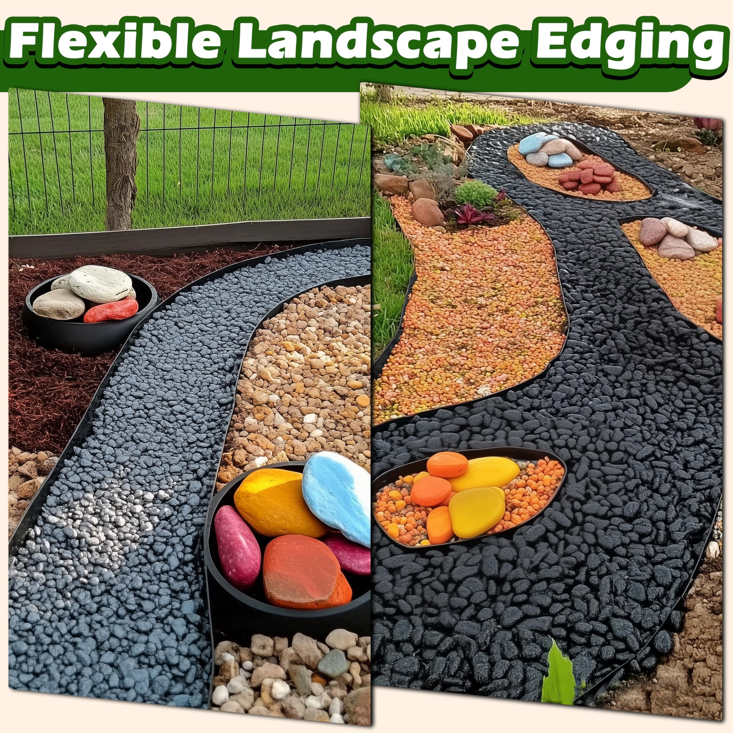 Gardzen Landscape Edging showing no-dig installation spikes
