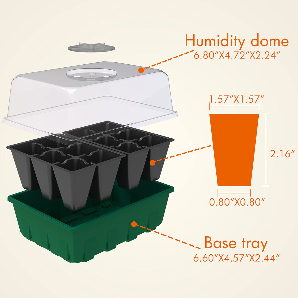 Gardzen seed starter tray with adjustable humidity dome