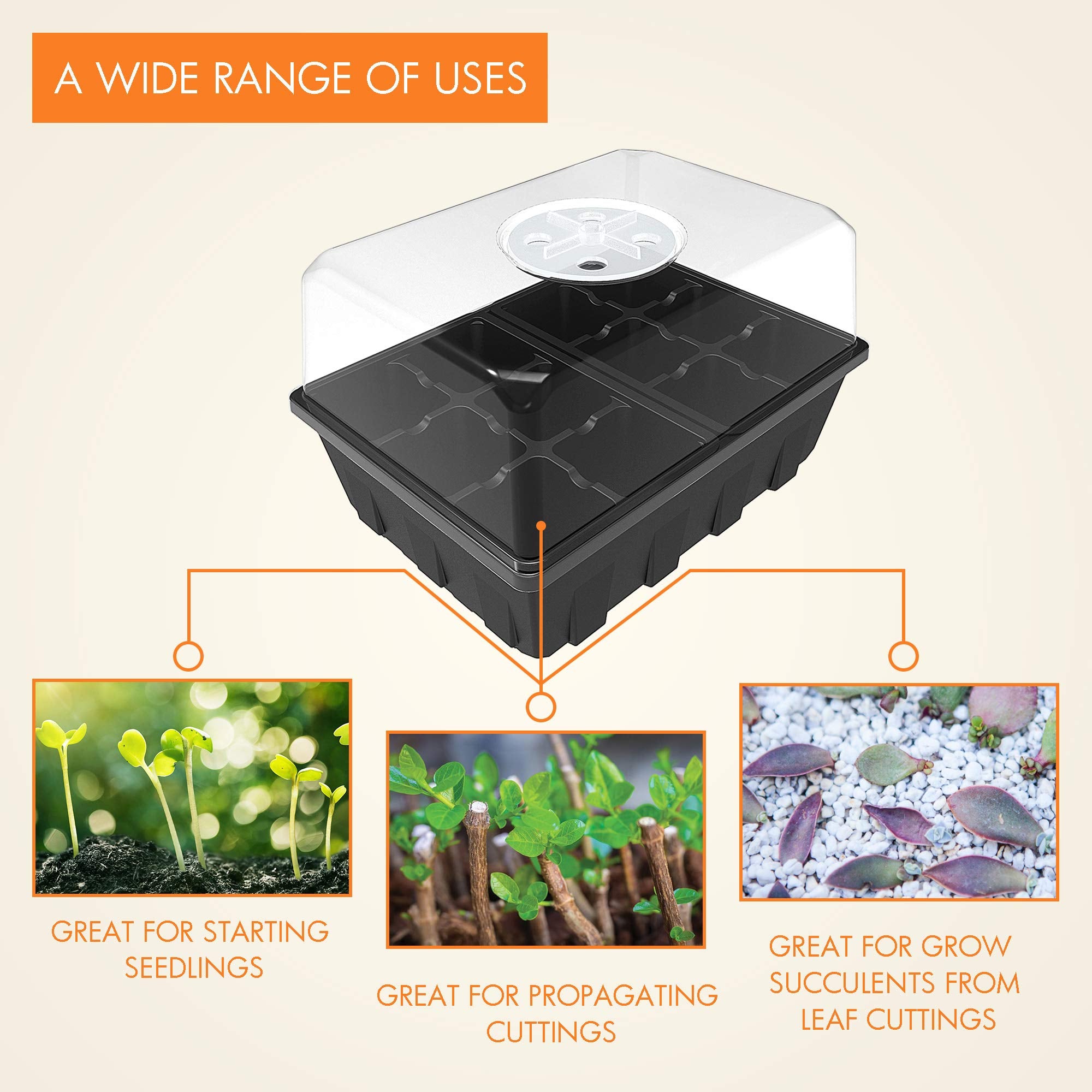 Gardzen Seed Starter Tray with seedlings growing