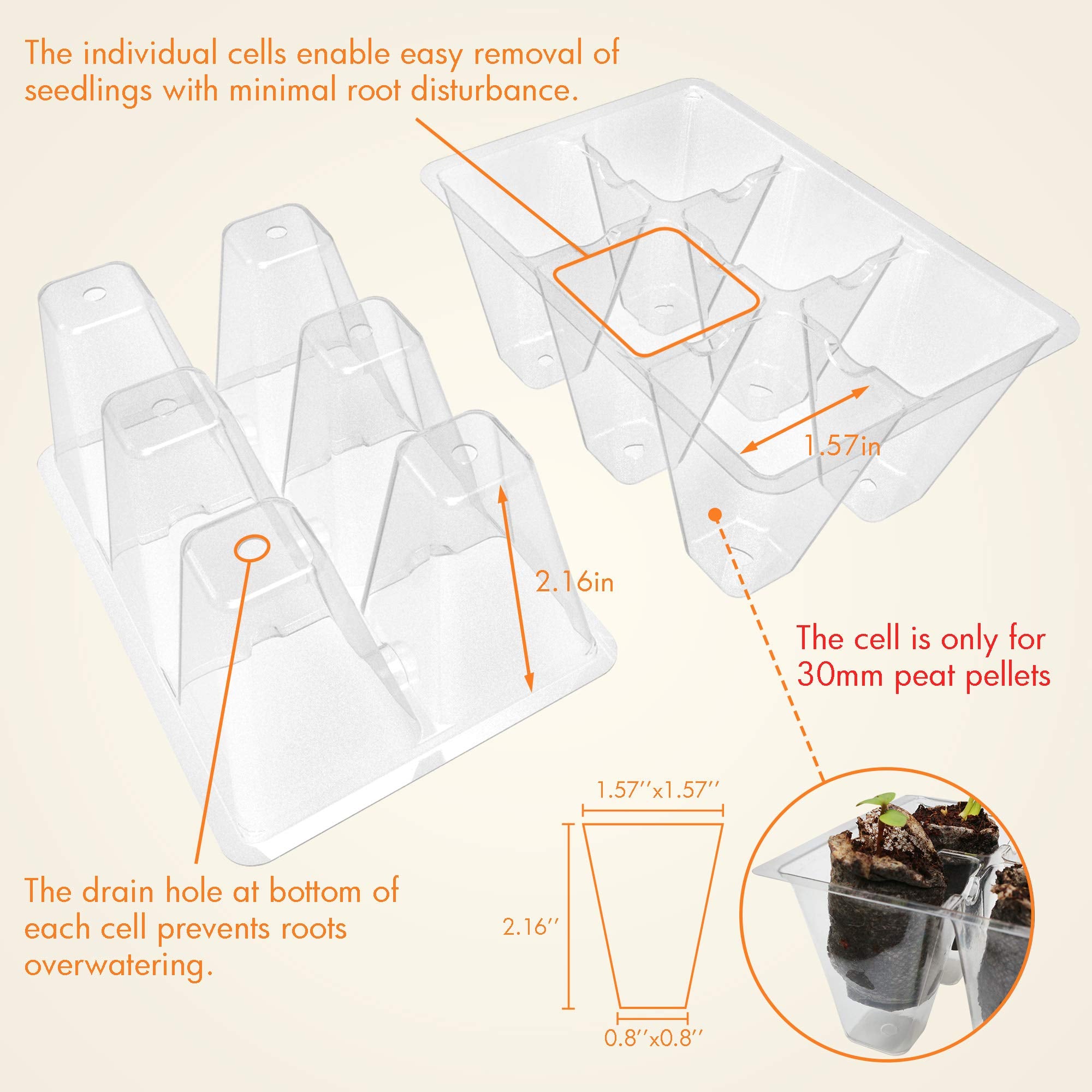 Gardzen seed starting tray showing drainage holes