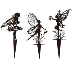Garkup decorative garden stakes black fairy design front view