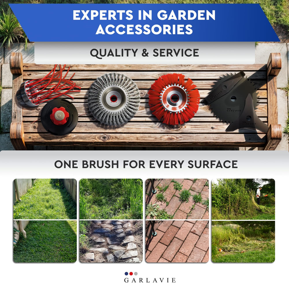 Garlavie Heavy Duty Grass Trimmer Head on outdoor surface after weed removal