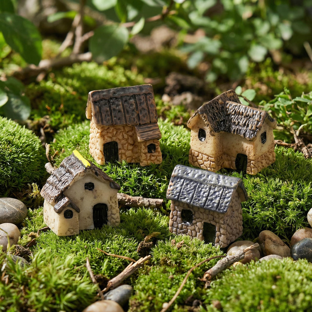 Garneck Miniature Fairy Garden Houses in a bonsai arrangement