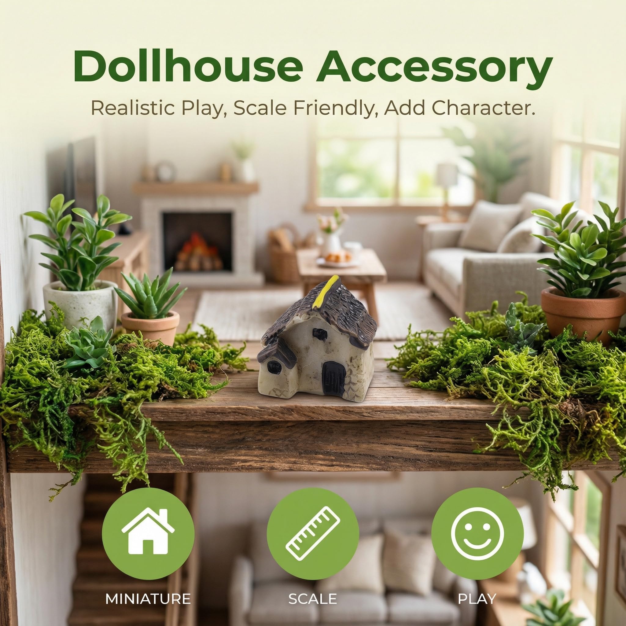Garneck Miniature Fairy Garden Houses in an outdoor garden setting